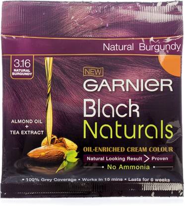 Garnier Black Naturals Oil-Enriched Cream Hair Color ,  Natural  Burgundy – 